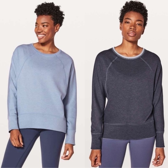 Lululemon Time Out Crew *Reversible Heathered Deep Indigo - Picture 14 of 14